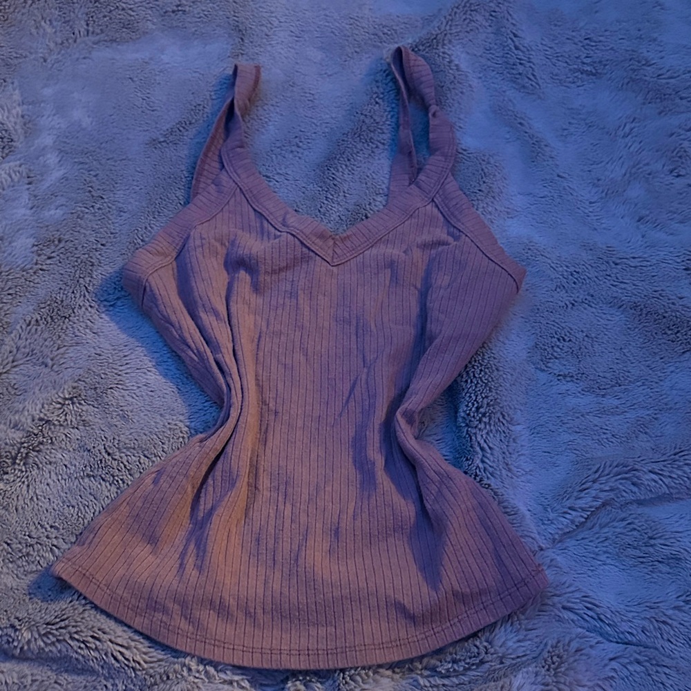 Full Tilt Ribbed V-Neck Camisole - Lavender/pink Woman